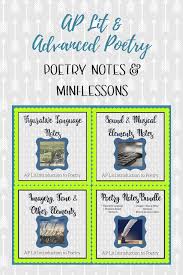 Poetry Notes Bundle For Ap Lit Teaching Literature Poetry Vocabulary Teaching Poetry
