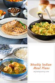 Find here list of 13 best vegetarian dinner recipes from makhani paneer biryani, masala bhindi, vegetarian burritos. Indian Meal Plan Week 6 Breakfast Lunch And Dinner Plan My Tasty Curry