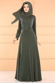 Modaselvim Elbise Kemer Detay Simli Elbise 0531al357 Haki Dresses High Neck Dress Fashion