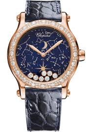 Encased in 18k rose gold between 36mm to 42mm in diameter, the watches let you express your individuality with a good amount of flair. Chopard Happy Sport Happy Moon Watches From Swissluxury