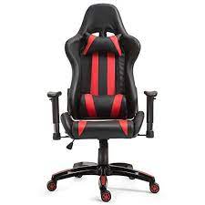 ghp 300 lbs capacity red pu iron sponge pnuematic reclining back gaming chair gaming chair chair recliner chair