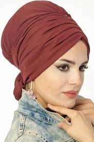 Aise Tesettur Bordo Hazir Turban Modelleri 1 Turbanlar Sal Siyah
