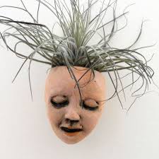 Ceramic Mask Wall Planter Goddess Of Good Hair Face Etsy Ceramic Mask Wall Planter Face Planters