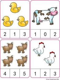 Farm Animals Count And Clip Cards Numbers 1 20 Kids Worksheets Preschool Math Activities Preschool Preschool Learning Activities