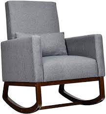Maybe you would like to learn more about one of these? Amazon Com Giantex Upholstered Rocking Chair Modern High Back Armchair Comfortable Rocker With Fabric Padded Seat Waist Pillow And Wood Base Accent Chair For Nursery Living Room Bedroom Office Gray Kitchen Dining