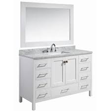 The valentino vanity collection by design element combines modern elegance and functionality into a beautiful statement piece for your bathroom. Design Element Dec082d W London 54 Inch Single Sink Vanity In White
