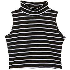 Black And White Striped Tank Top Dress Teens Black And White Stripe High Neck Crop Top Liked On Polyvore Black And White Crop Tops High Neck Crop Top Black Striped Shirt