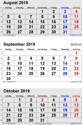 Download september 2019 calendar as html, excel xlsx, word docx, pdf or picture. Kalender September 2019 Als Word Vorlagen
