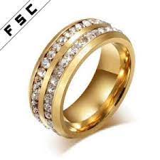 Latest Design Zircon Diamond Gold Plated Engagement Wedding Rings For Women Princess Brid Titanium Steel Rings Stainless Steel Wedding Ring Steel Wedding Ring