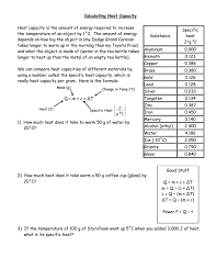 specific heat of water and soil solid is 1.0 and 0.2 cal/g. Heat Capacity Practice