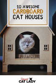 10 Awesome Cardboard Cat Houses Cardboard Cat House Cat House Diy Cardboard Kitten House