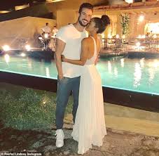 See more ideas about rachel lindsay, wedding ring sets vintage. Bachelorette Stars Rachel Lindsay And Bryan Abasolo Celebrate Their Honeymoon In Santorini Daily Mail Online