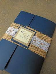 Wedding Invitation Rustic Wedding Burlap Wedding Barn Etsy Navy Wedding Invitations Navy Blue Wedding Invitations Burlap Wedding