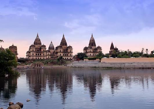 Orchha, as seen from across the river Betwa.