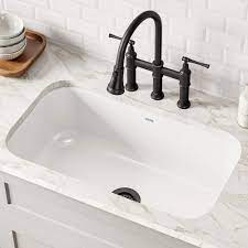 American apron front ceramic kitchen sink. Kraus Keu 14white Pintura 16 Gauge Undermount Single Bowl Enameled Stainless Steel Kitchen Sink 31 1 2 Inch White Amazon Com Au Home Improvement