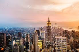 Select from premium sunset city skyline of the highest quality. New York City Skyline With Urban Skyscrapers At Sunset Stock Photo Picture And Royalty Free Image Image 17777672
