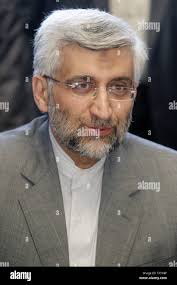 Iran's Secretary of Supreme National Security Council, Saeed Jalili during  his offical meeting with Russia's Security Council Secretary Nikolai  Patrushev (unseen) in Tehran, Iran, August 15, 2011. UPI/Maryam Rahmanian  Stock Photo