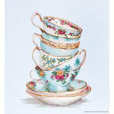 Vintage cross stitches counted cross stitch patterns cross stitch charts cross stitch designs cross stitch embroidery deco mesh crafts christmas embroidery patterns cross stitch kitchen beaded cross. Buy Set For Cross Stitching Luca S Turquoise Teacups Evenweave Fabric 28 29