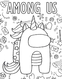Unicorns coloring page with few details for kids. Among Us Unicorn Coloring Page Free Printable Coloring Pages For Kids