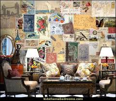 Postcard Wallpaper Mural Travel Theme W Travel Themed Bedroom Travel Themed Room Travel Wall Decor