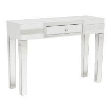 Wooden vanity dressing table mirror white dresser desk make up set bedroom. Krystal 1 Drawer Dressing Table White Glass And Mirror Dressing Tables Bedroom