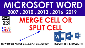 How To Use Merge And Split Cell In Word In 2020 Microsoft Word 2007 Microsoft Word 2016 Words