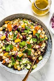 Ingredients · 4 cups cooked quinoa 1 cup dry quinoa (use my stovetop or instant pot method)* · 1 cup diced red onions (from about 1/2 large red onion) · 1 1/4 . Mediterranean Quinoa Salad With Feta Chickpeas Foolproof Living