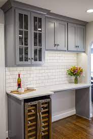 10x10 all wood kitchen cabinets colonial gray fully upgraded group with cabinets: Brite White Subway Tile 3x6 Classic French Gray Shaker Cabinets Msi Carrara Grigio Quartz Blanco Sonoma Kitchen Remodel Kitchen Cabinets Dining Room Design