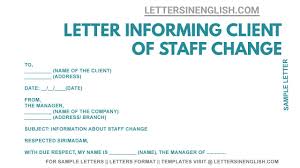 I request you to change the residence address for the same. Letter Informing Customers Of Changes