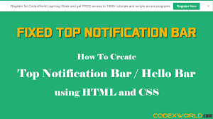 By selecting a package, an import statement will be added to the top of the javascript editor for this. Create Top Notification Bar With Html And Css Codexworld Web Development Tutorial Css Jquery