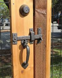 A Beautiful Gate Latch Drop Bar On A Custom Gate Fence Www Coastalbronze Com Door Handles Gate Latch Doors