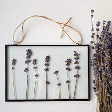 Pressed Lavender Flower Frame Pressed Flower Frame Dry Flower Suspend Between Glass Gift For Mother Handmade Home Flower Frame Framed Plants