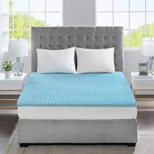 By adding gel material to memory foam, the mattress' temperature remains constant and cool. Sleep Philosophy All Season Reversible Hypoallergenic 1 5 Cooling Gel Memory Foam Mattress Topper Overstock 10703876