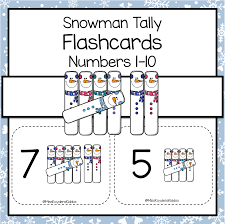 Snowman Tally Flashcards Numbers 1 10 Distance Learning In 2021 Flashcards Preschool Math Kindergarten Math