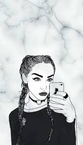 Black And White Outline Tumblr Cute Girl Wallpaper Girl Wallpaper Cute Wallpapers