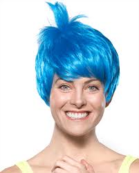 Marge Simpson Costume Disney Joy Inside Out Blue Costume Wig Perruque Bleu