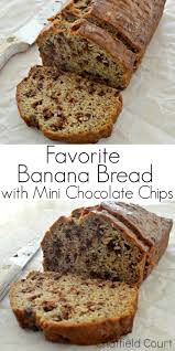 Easy Banana Bread Recipe With Chocolate Chips Chatfield Court Recipe Easy Banana Bread Recipe Easy Banana Bread Easy Banana