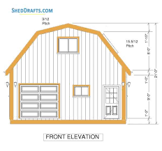 The hip roof is the most commonly used roof style in north america, after the gabled roof. 24 32 Gambrel Barn Shed Plans Blueprints To Design Large Outbuilding