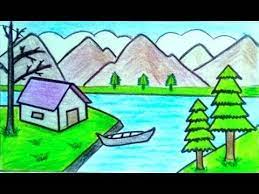رسم منظر طبيعي سهل جدا رسومات جميلة وسهلة تعليم الرسم youtube youtube