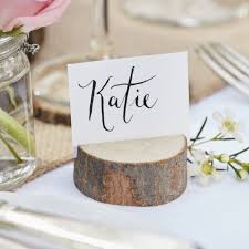 Put a cork in seating arrangement chaos with these clever wine cork place card holders for a bridal shower brunch, lunch, dinner or any other event. Wooden Place Card Holder Rustic Country Ginger Ray