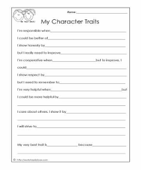 My Character Traits Social Skills Worksheets Social Skills Character Trait Worksheets Counseling Worksheets