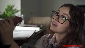 Hot Curly Nerdy Student-girl Fucks With Her Groupmate Who Wants To Become a  Porn-star