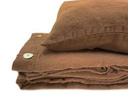 Bettwasche Set 100 Leinen Stonewashed 200x200 2st 80x80 Cm Toffee Ebay