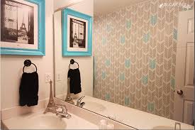 Minimalist designs are ideal for small bathrooms. Drifting Arrows Allover Stencil Diy Stenciled Bathroom Stencil Stories