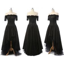 Black taffeta fantasy blouse with short sleeves and deep v neck line at front and at back. Short Gothic Wedding Dresses Fashion Dresses