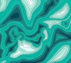 Ocean Depth Map Map Art Map Fabric Prints