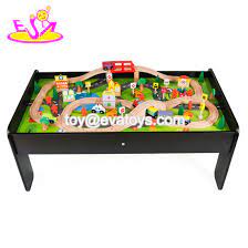 Diy train track set railway scene accessory sand table landscaping kids toy. China Customize Educational 90pcs Railway Toys Wooden Kids Train Set With Table W04c009b China Toy Train Sets And Toy Train Table Price