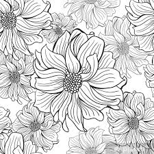 Ardemy canvas wall art red rose 3 panels flowers pictures prints black and white painting modern romantic florals framed ready to hang for bathroom kitchen bedroom washing. Hand Drawn Flowers Of Dahlia In Black And White Seamless Wall Mural Pixers We Live To Change