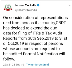 Purpose for single audit submission. Cbdt Extends Due Date For Filing Of Tax Audit Reports Relevant Itrs