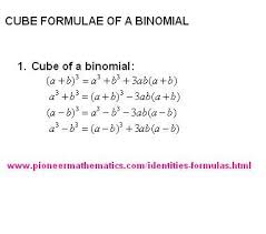 Cube Formula Of A Binomial Math Formulas Pioneer Mathematics Math Formulas Math Cool Words